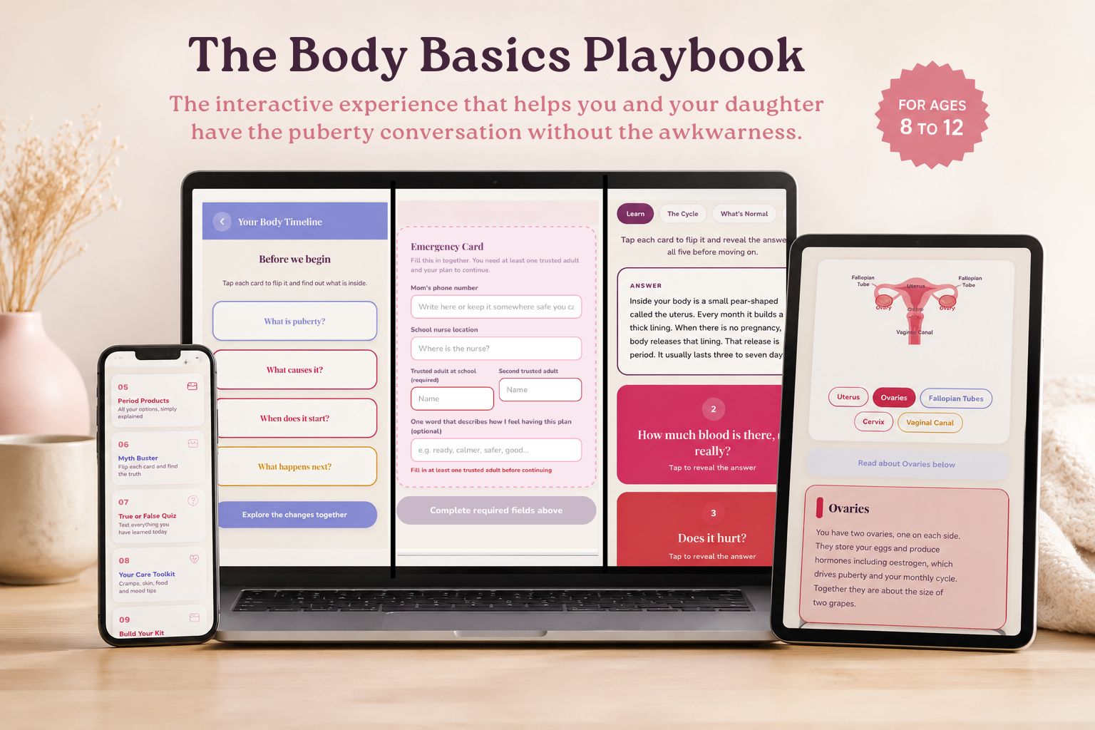 The Body Basics Playbook shown on a tablet screen
